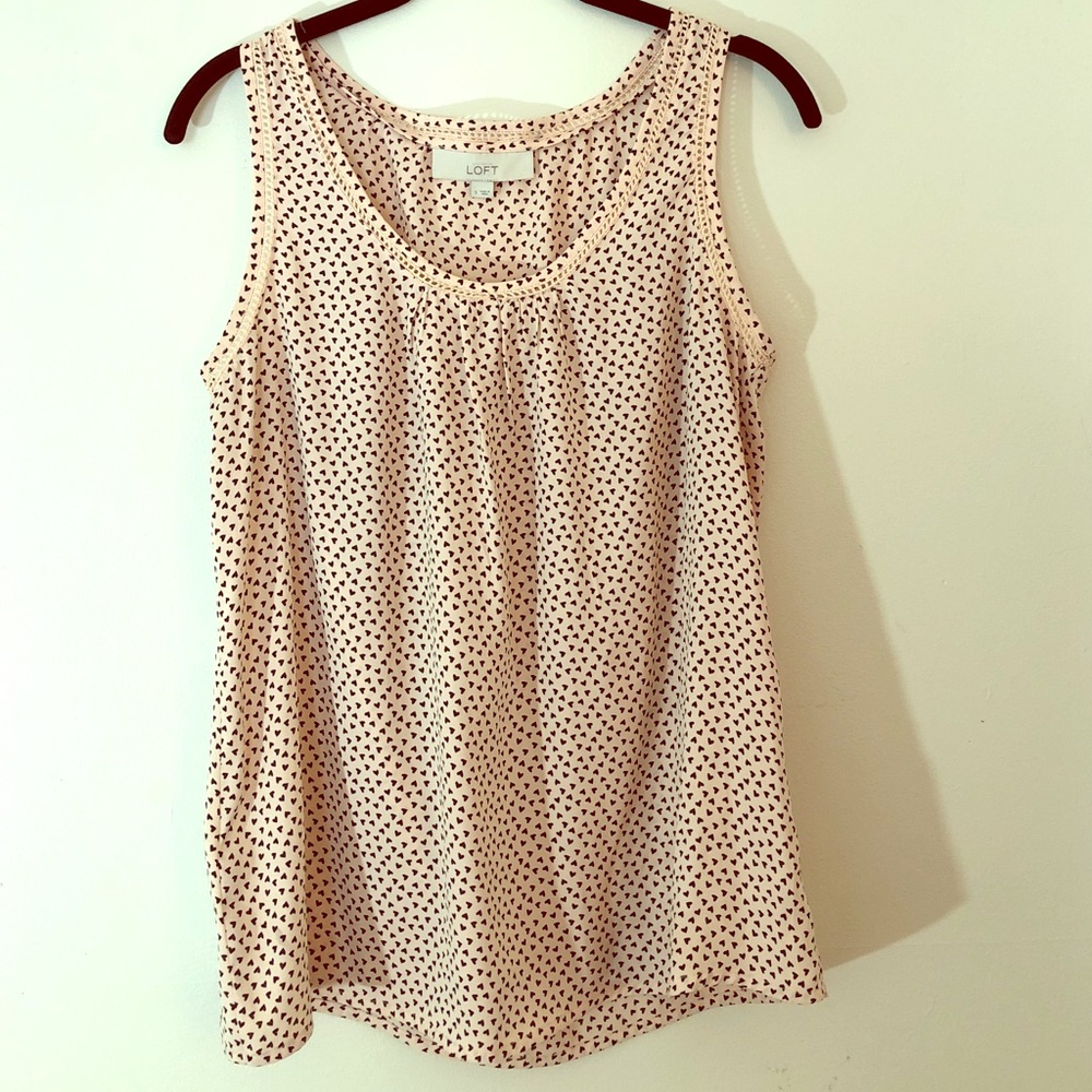 Ann Taylor Loft <3s silky Light pink Tank w/ black